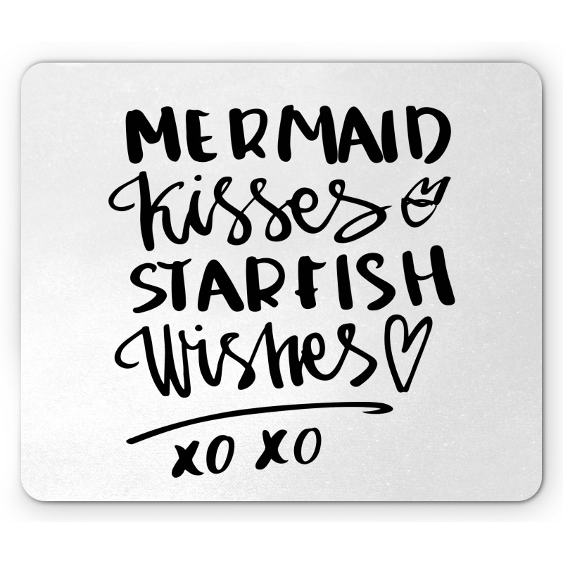 Mermaid Kiss Starfish Words Mouse Pad