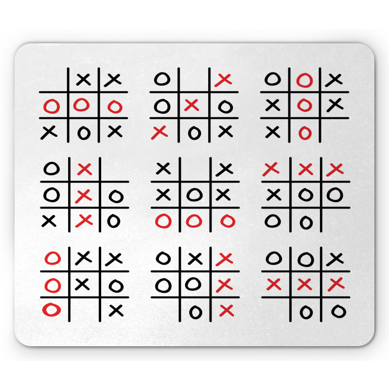 Tic Tac Toe Game Set Art Mouse Pad