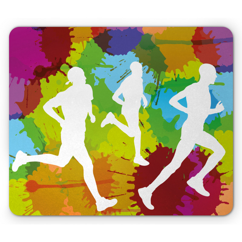 Runners in Watercolors Mouse Pad