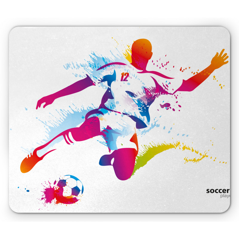 Soccer Kicks the Ball Mouse Pad