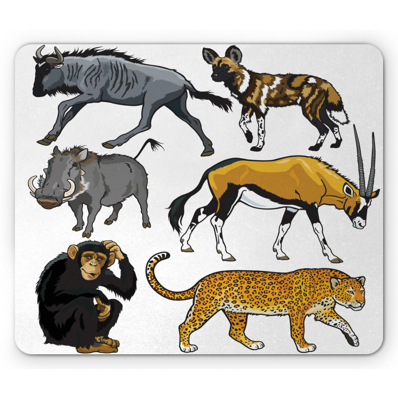 Cartoon Wild Animals Africa Mouse Pad