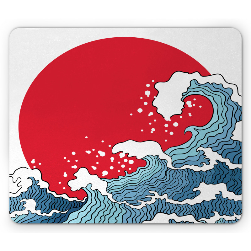 Red Sun Tsunami Mouse Pad