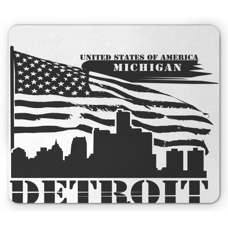 USA Flag Grunge City Mouse Pad
