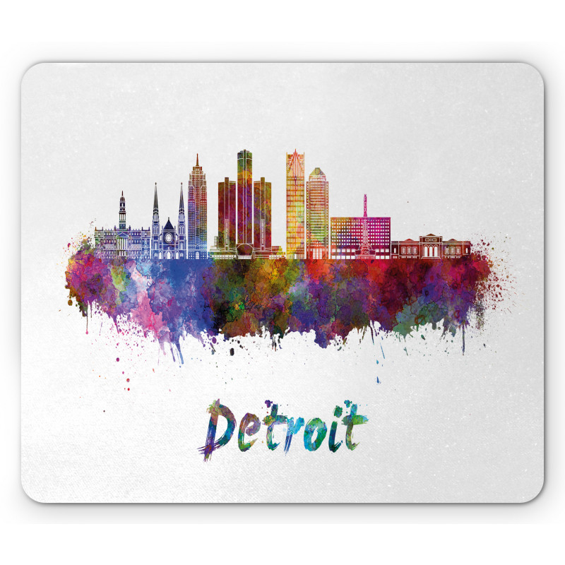 Watercolor Art Skyline Mouse Pad