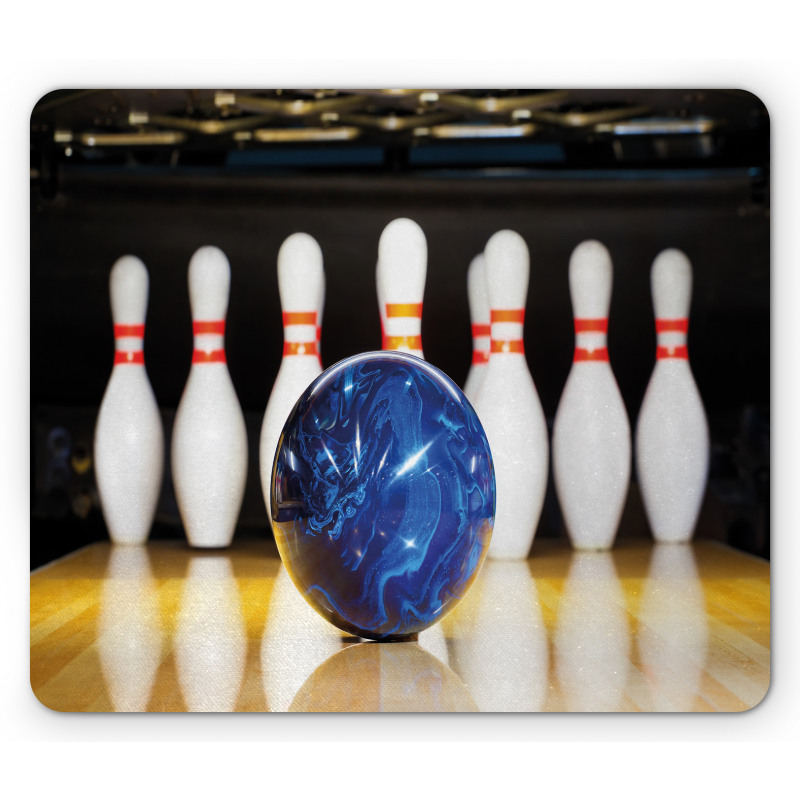 Blue Ball on Lane Mouse Pad