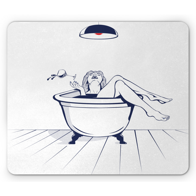 Young Woman in Bathtub Art Mouse Pad