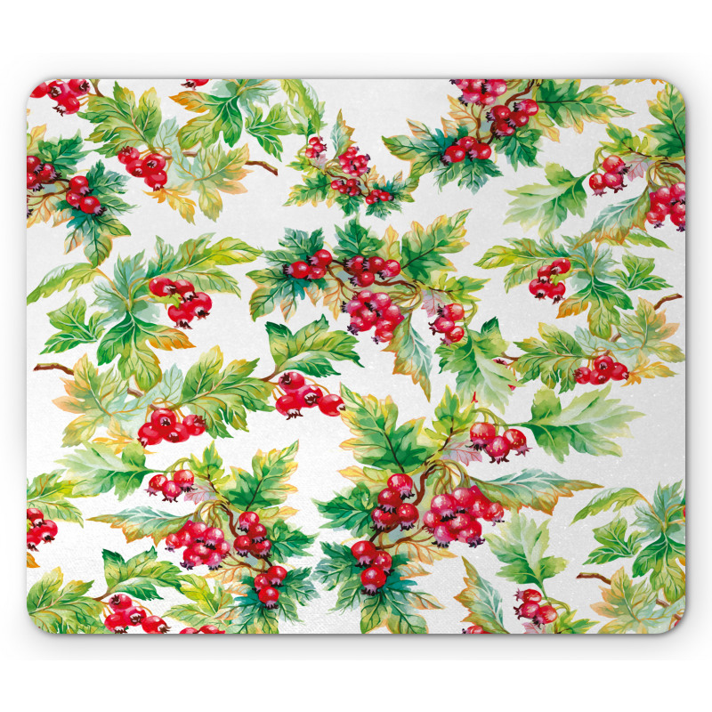 Watercolor Berries Winter Mouse Pad