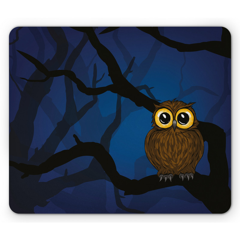 Owl on Tree Branch Mouse Pad