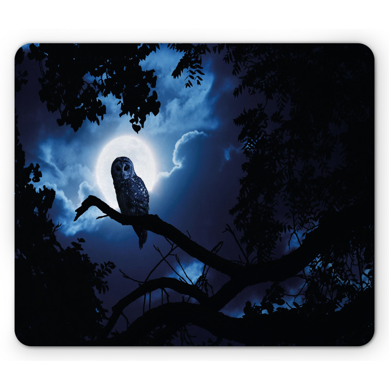 Quite Woodland Full Moon Mouse Pad