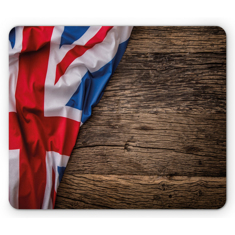 Flag on Oak Board Mouse Pad