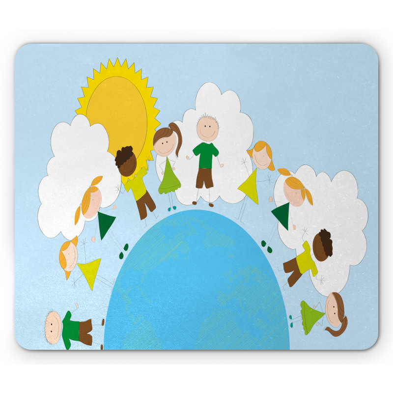 Smiling Kids on Planet Mouse Pad