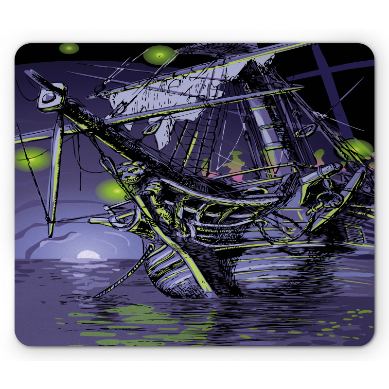 Ghost Vessel Island Mouse Pad