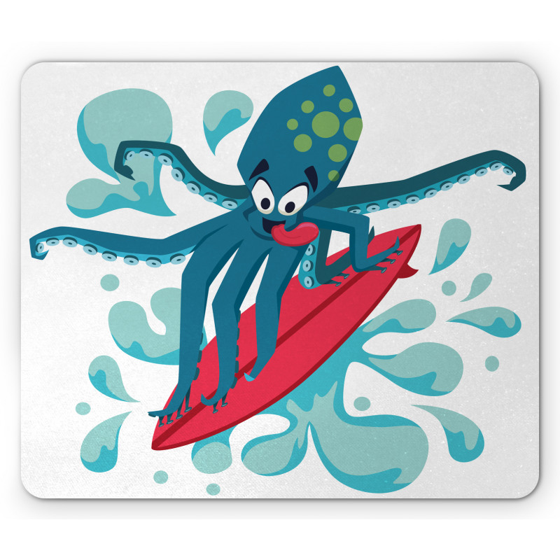 Surfer Octopus Mouse Pad