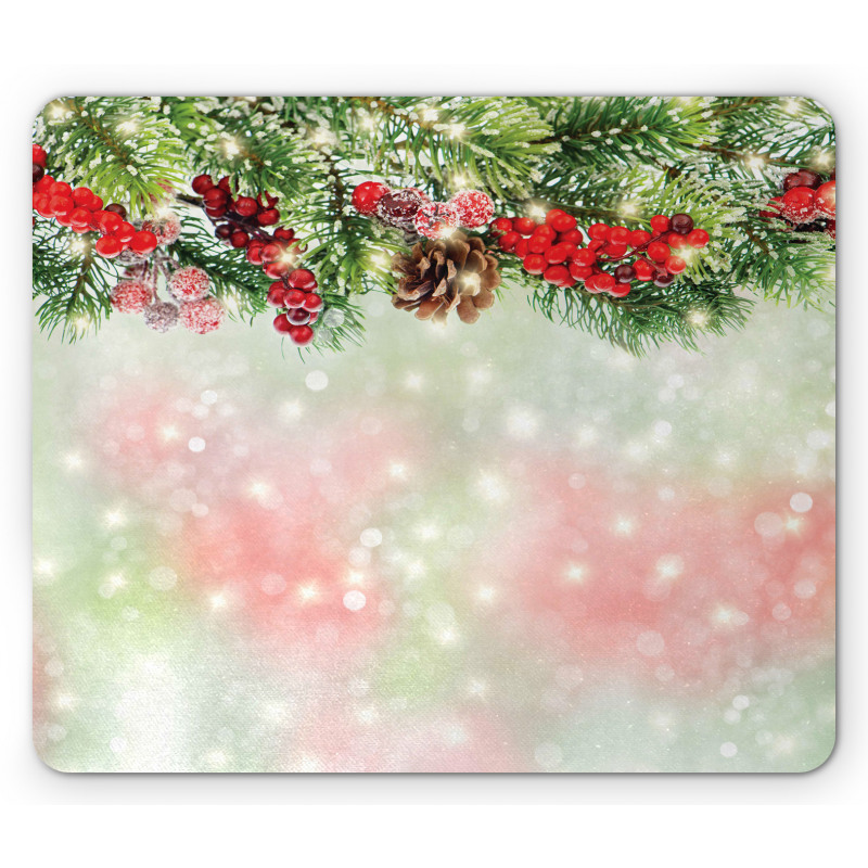 Green Branches Holly Mouse Pad