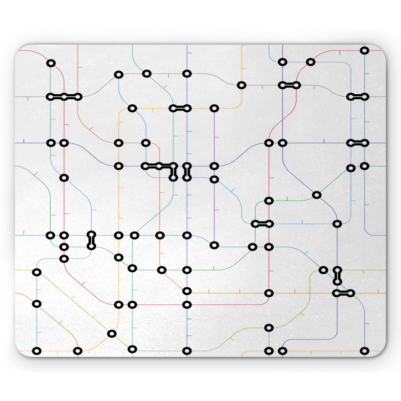 Colorful Lines Metro Scheme Mouse Pad