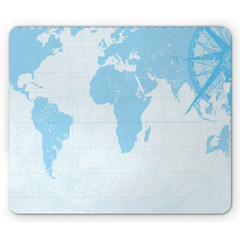 Old Compass Blue Grunge Mouse Pad
