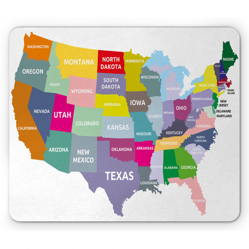 USA Map Colorful States Mouse Pad