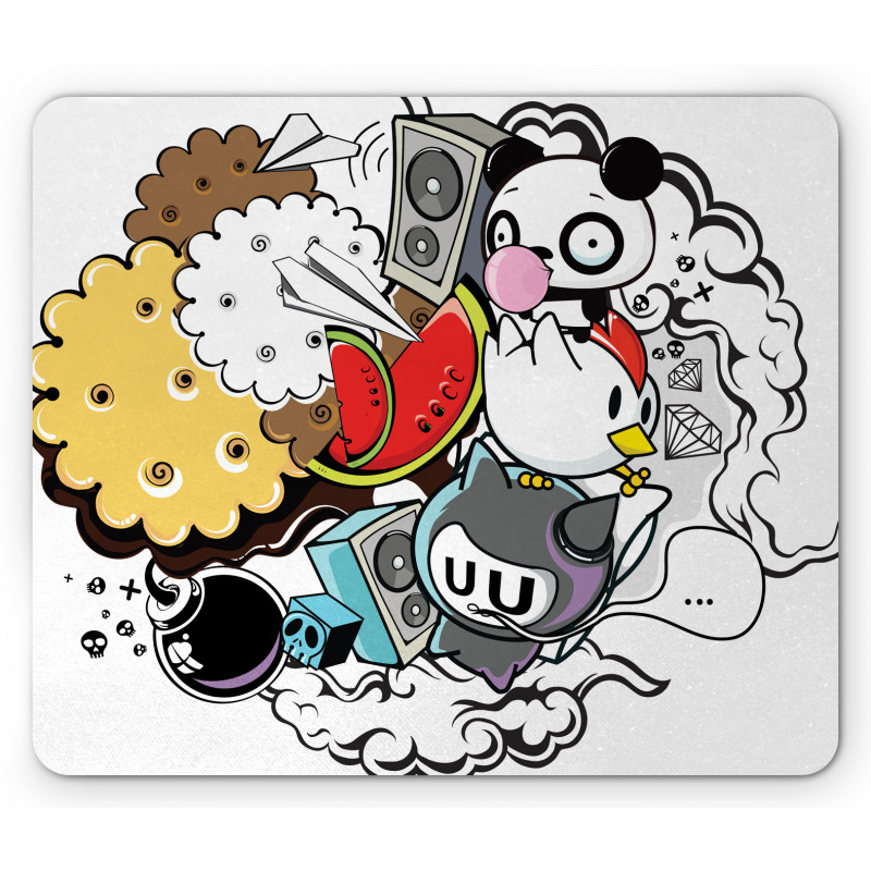 Animal Food Crazy Doodle Mouse Pad
