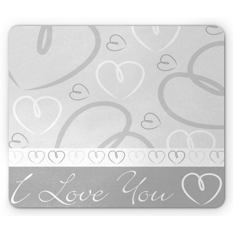 Doodle Hearts Love Mouse Pad