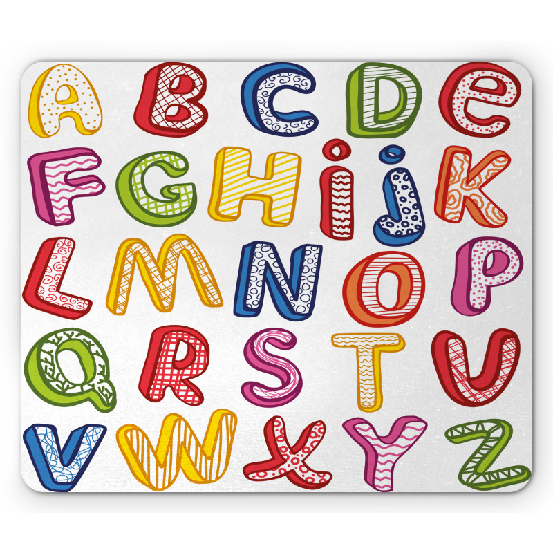 3D Letters ABC Mouse Pad