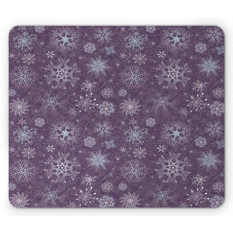 Xmas Snowflakes Floral Mouse Pad