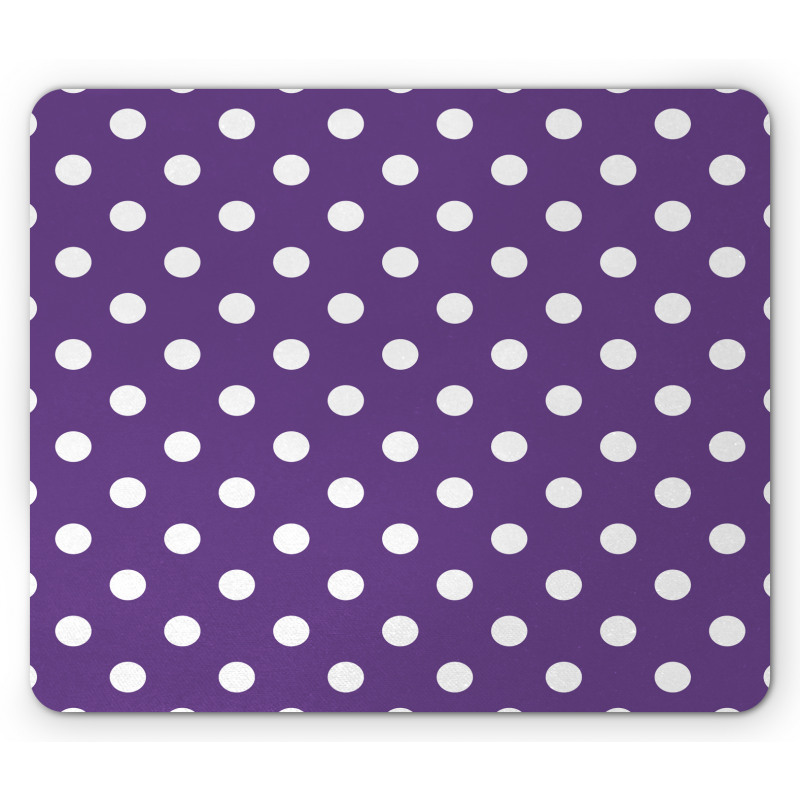 White Polka Dots Retro Mouse Pad