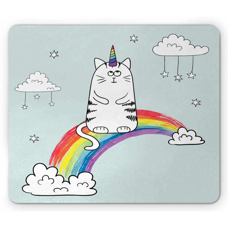 Rainbow Words Art Mouse Pad