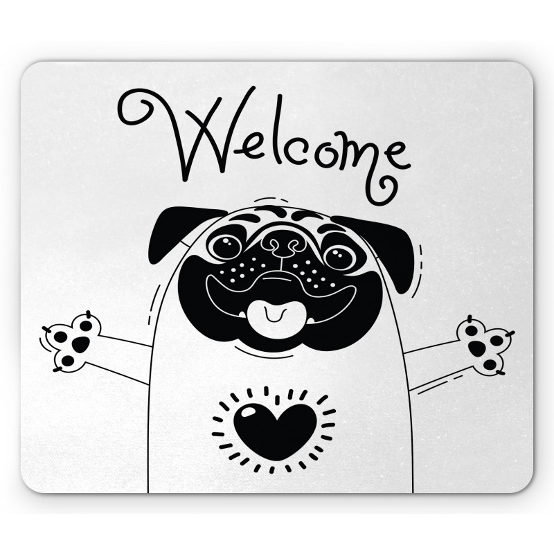 Black and White Dog Mouse Pad