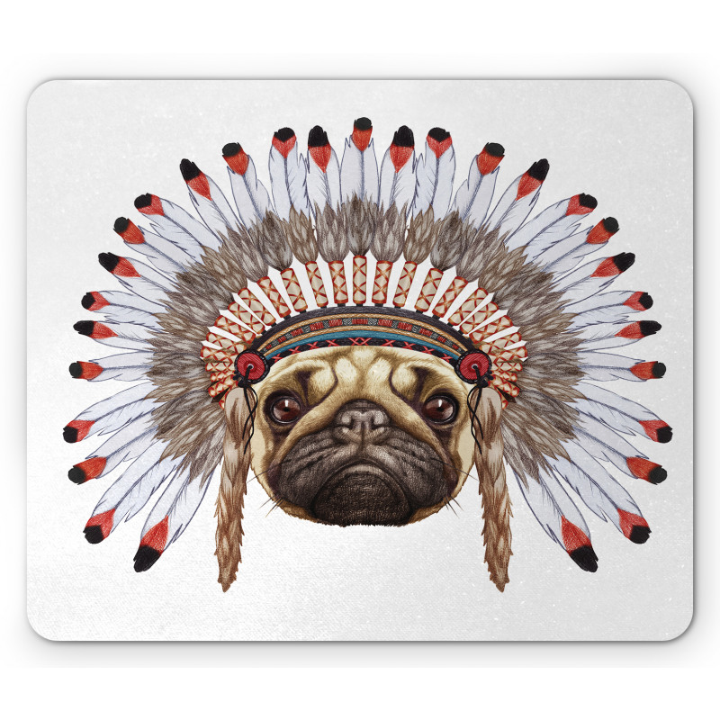 Native Style Bonnet Dog Mouse Pad