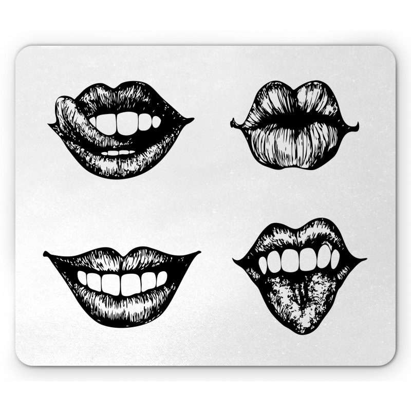 Monochrome Sketch Style Mouse Pad