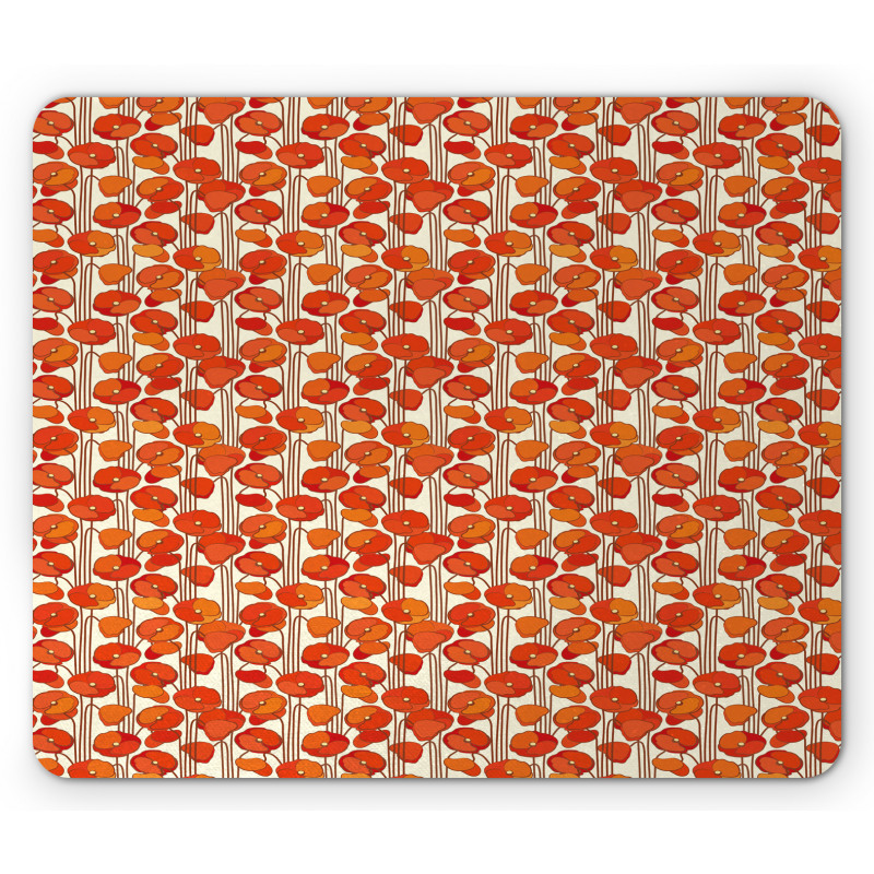 Poppies Retro Spring Mouse Pad