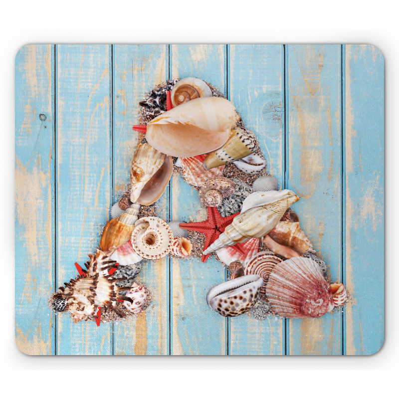 Seashell Wood Backdrop Mouse Pad