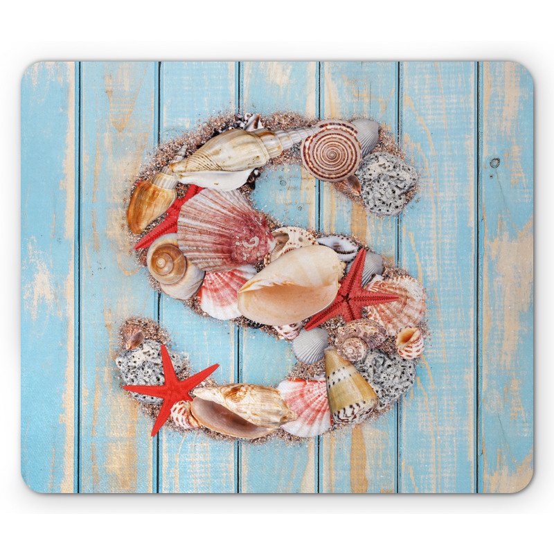 S Seashells Nautical Mouse Pad