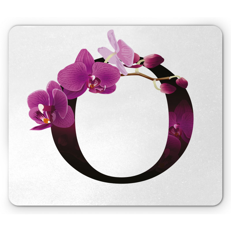 O Alphabet and Orchid Mouse Pad