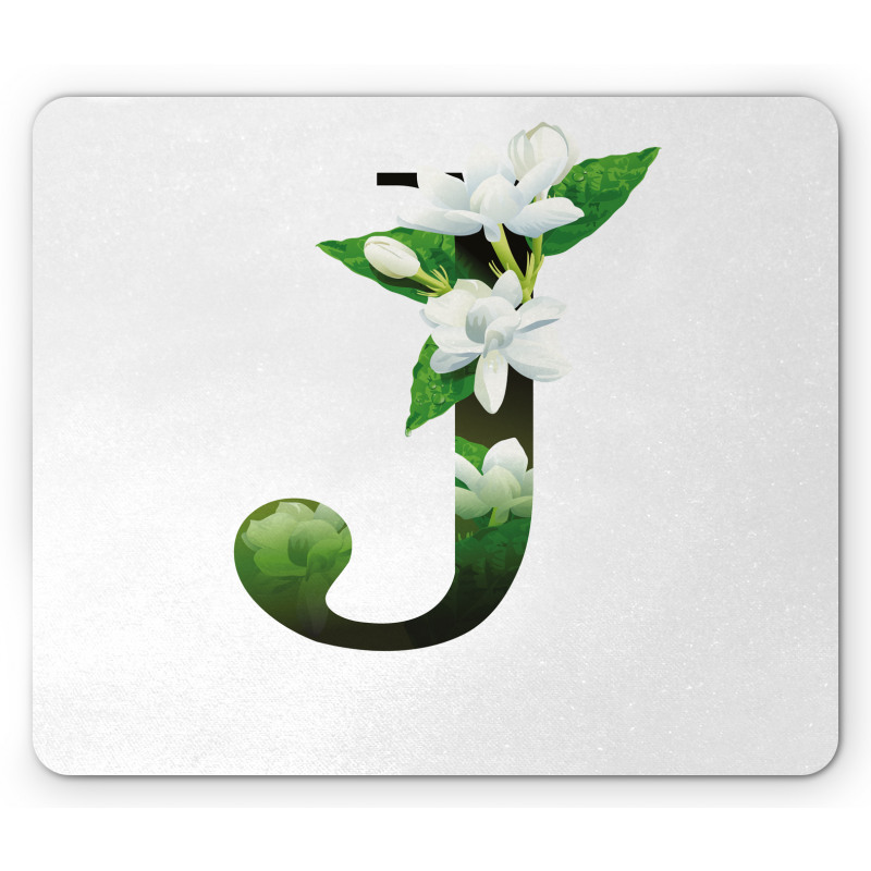 Abstract Jasmine and J Mouse Pad