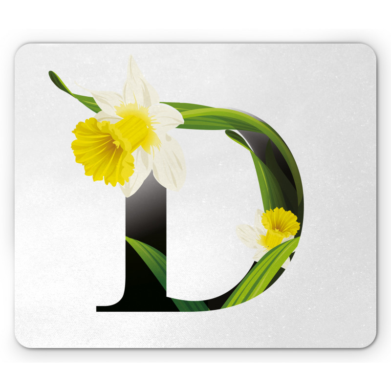 D Silhouette Daffodils Mouse Pad