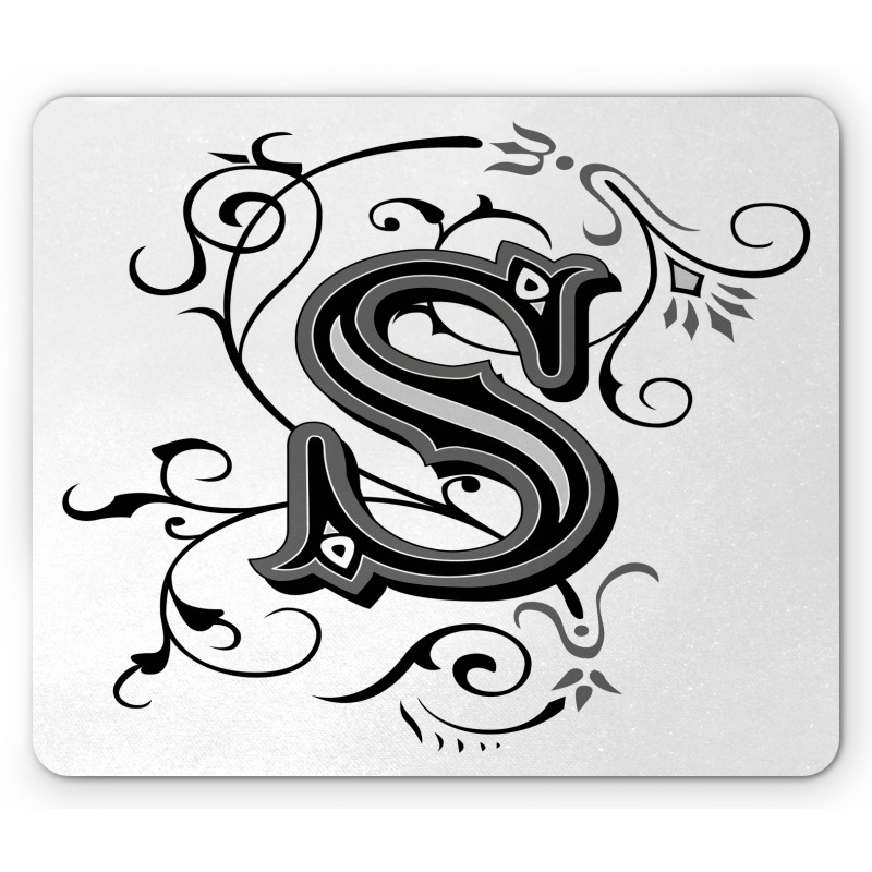 Monochrome Uppercase S Mouse Pad