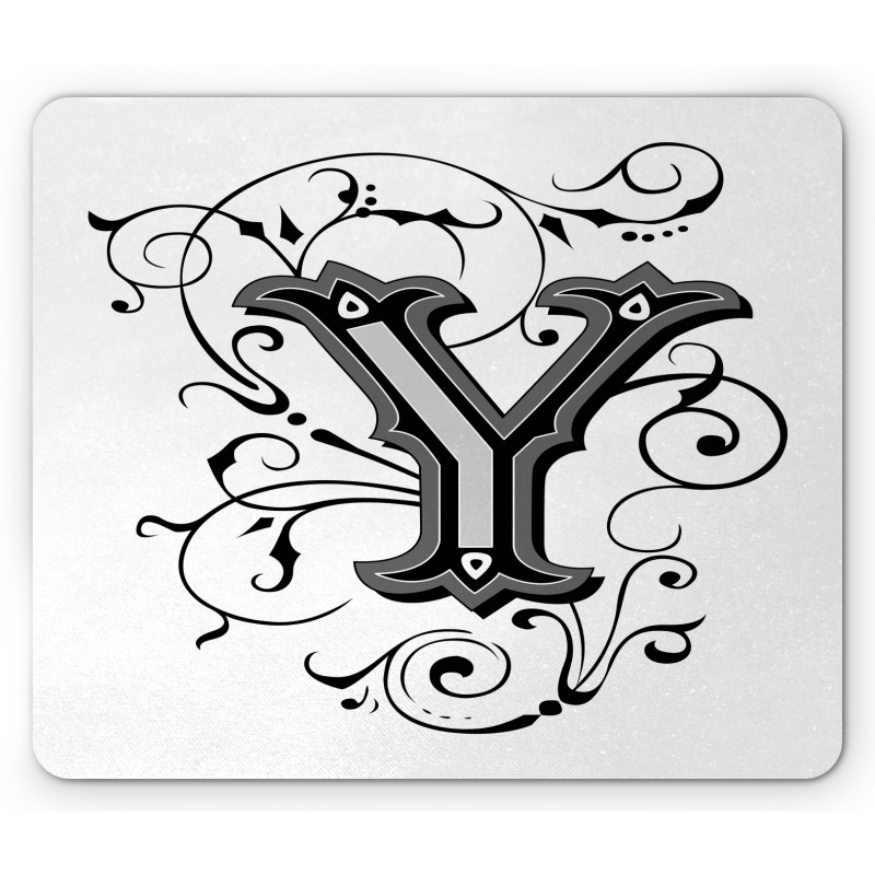 Capital Y Calligraphy Mouse Pad