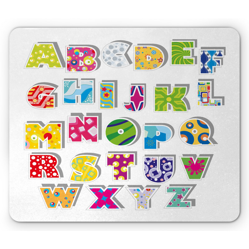 Alphabet Set Colorful Mouse Pad
