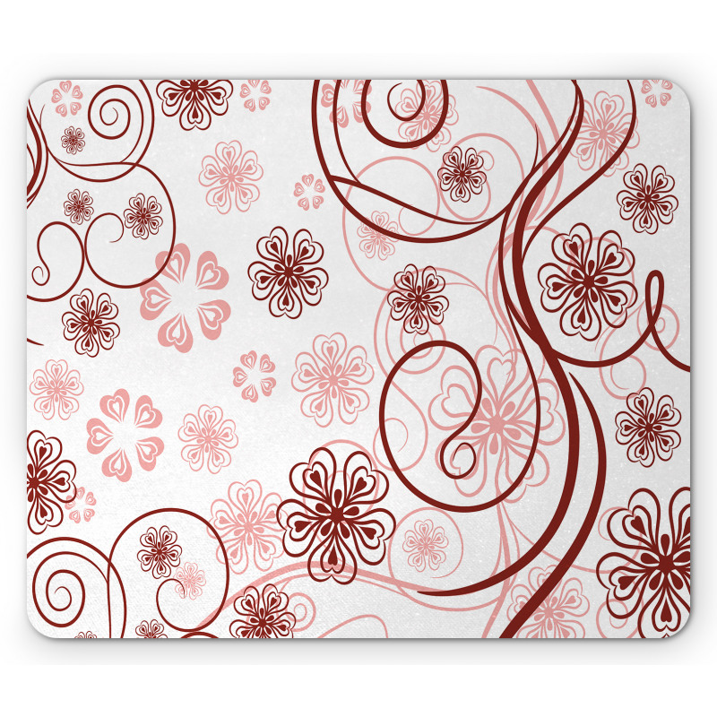 Flowers Bold Lines Mouse Pad