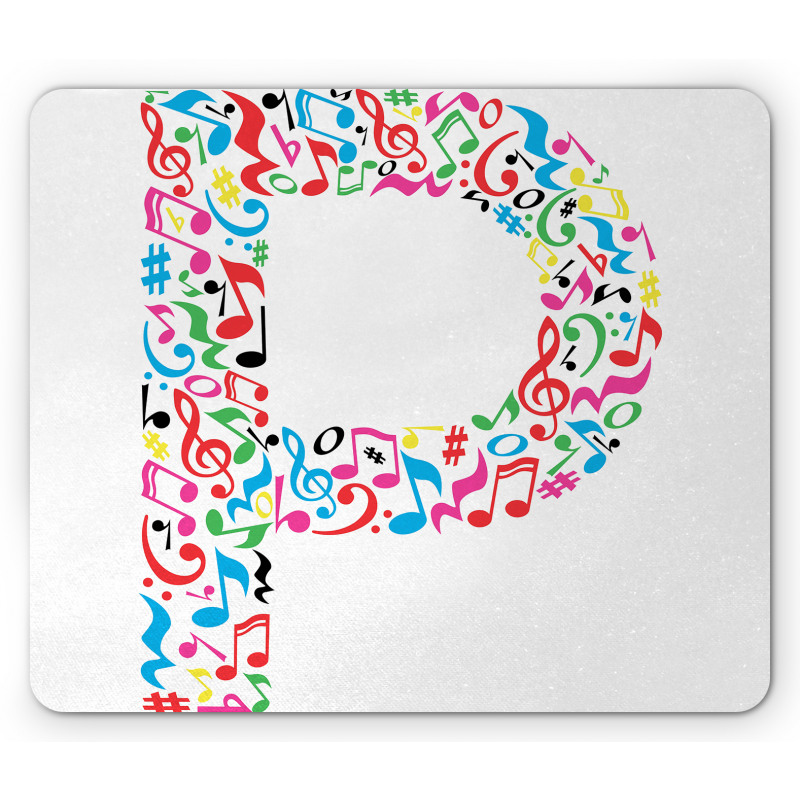 Music Notes Uppercase Mouse Pad