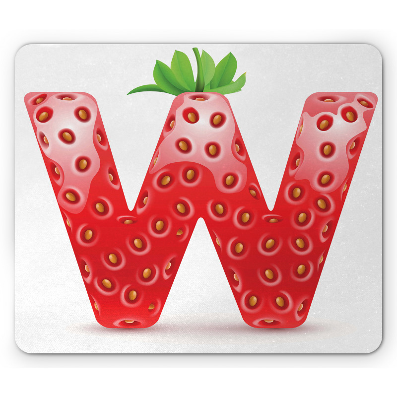 Capital W Strawberry Mouse Pad
