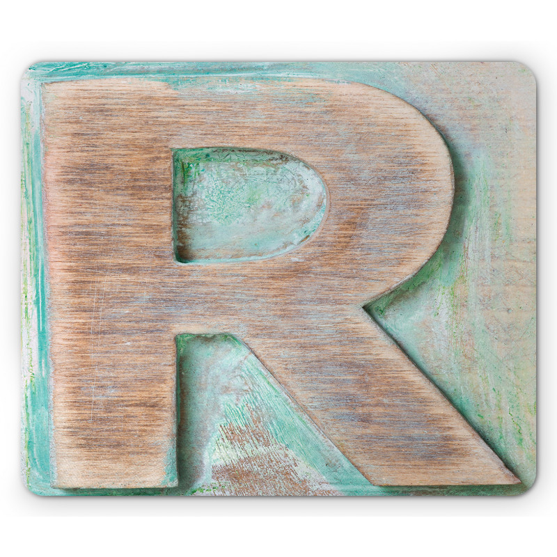 Alphabet Letterpress R Mouse Pad