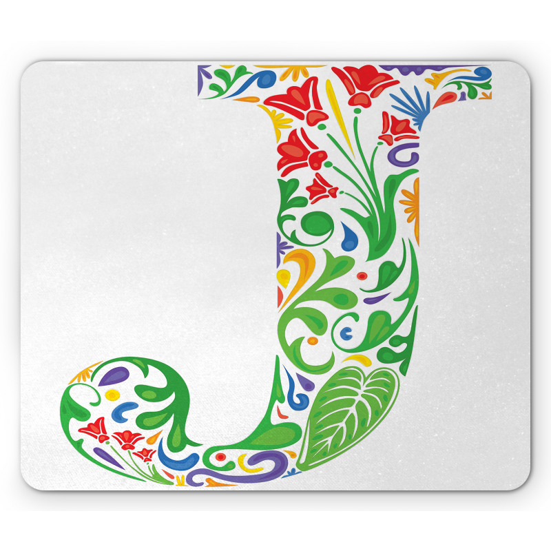 Initials Tropic Flower Mouse Pad