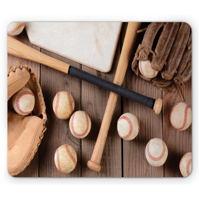 Bats Balls and Gloves Mouse Pad