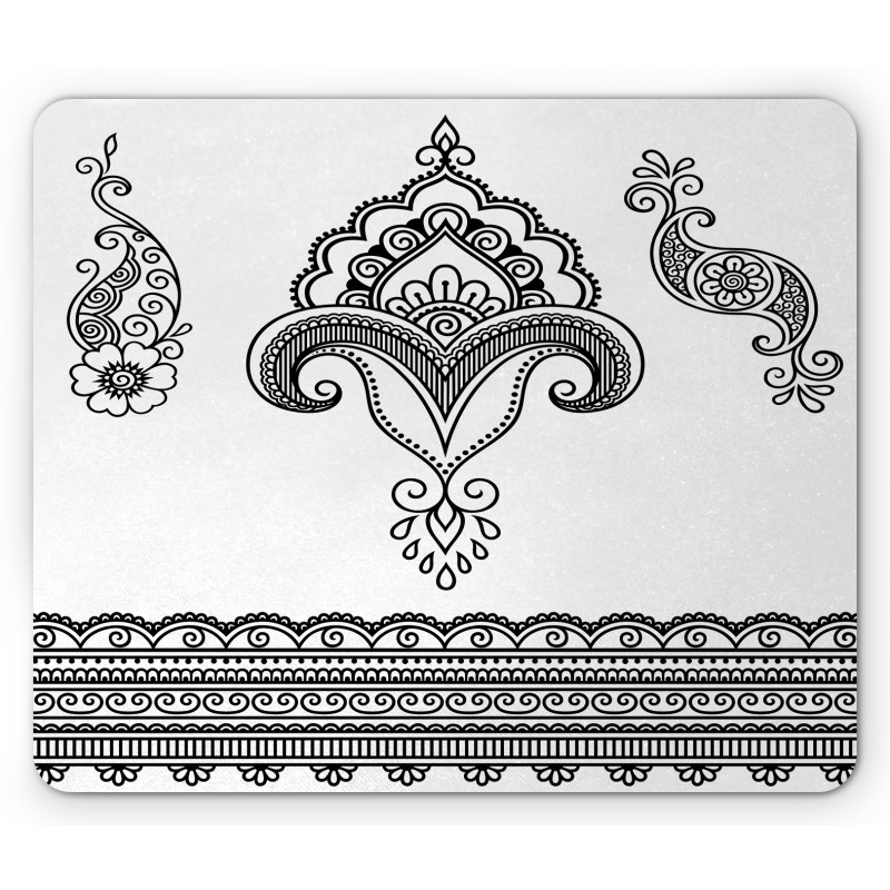 Floral Pattern Doodle Ornate Mouse Pad