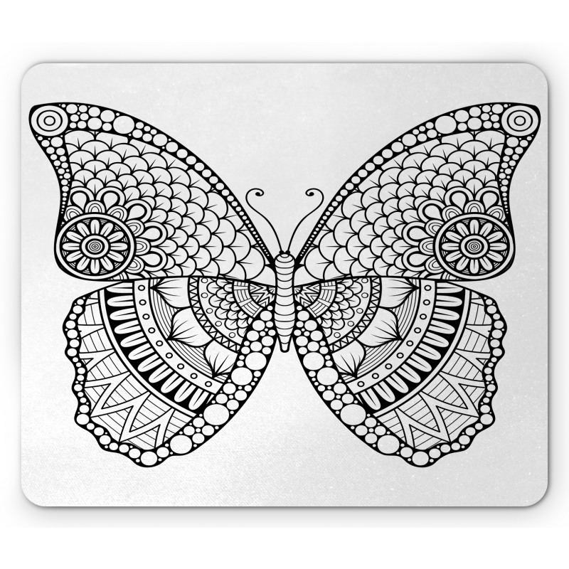 Monochrome Butterfly Graphic Mouse Pad