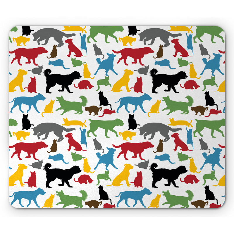 Colorful Cats and Dogs Mouse Pad