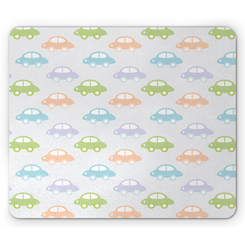 Pastel Cars Pattern Mouse Pad