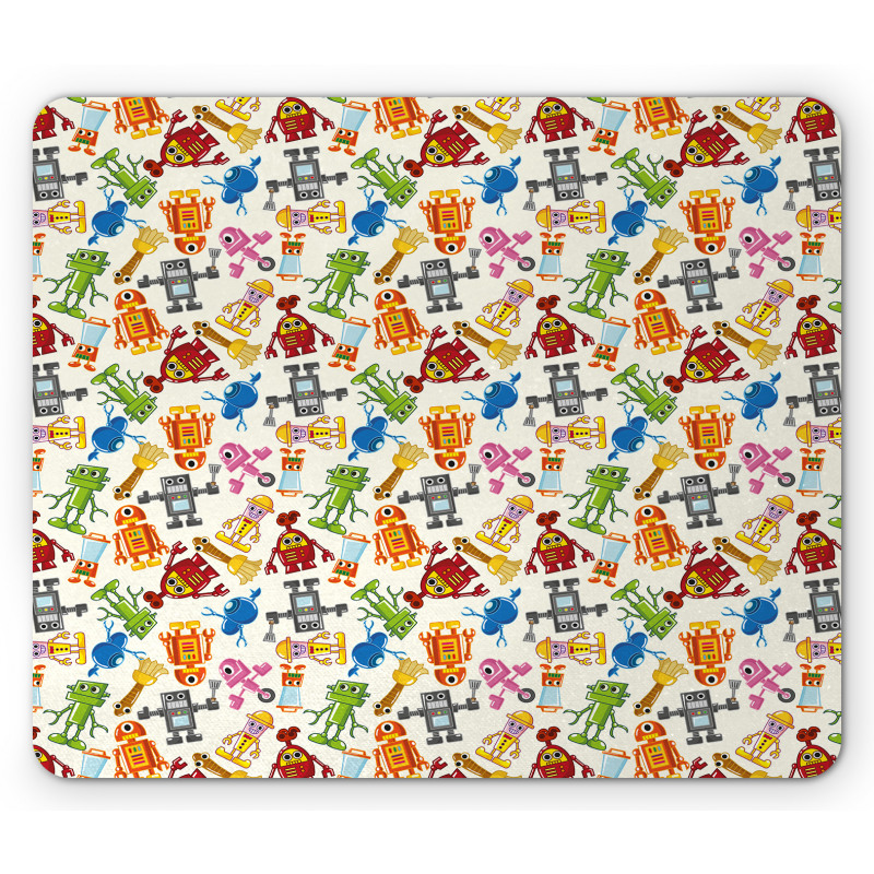 Boys Cartoon Robot Science Mouse Pad